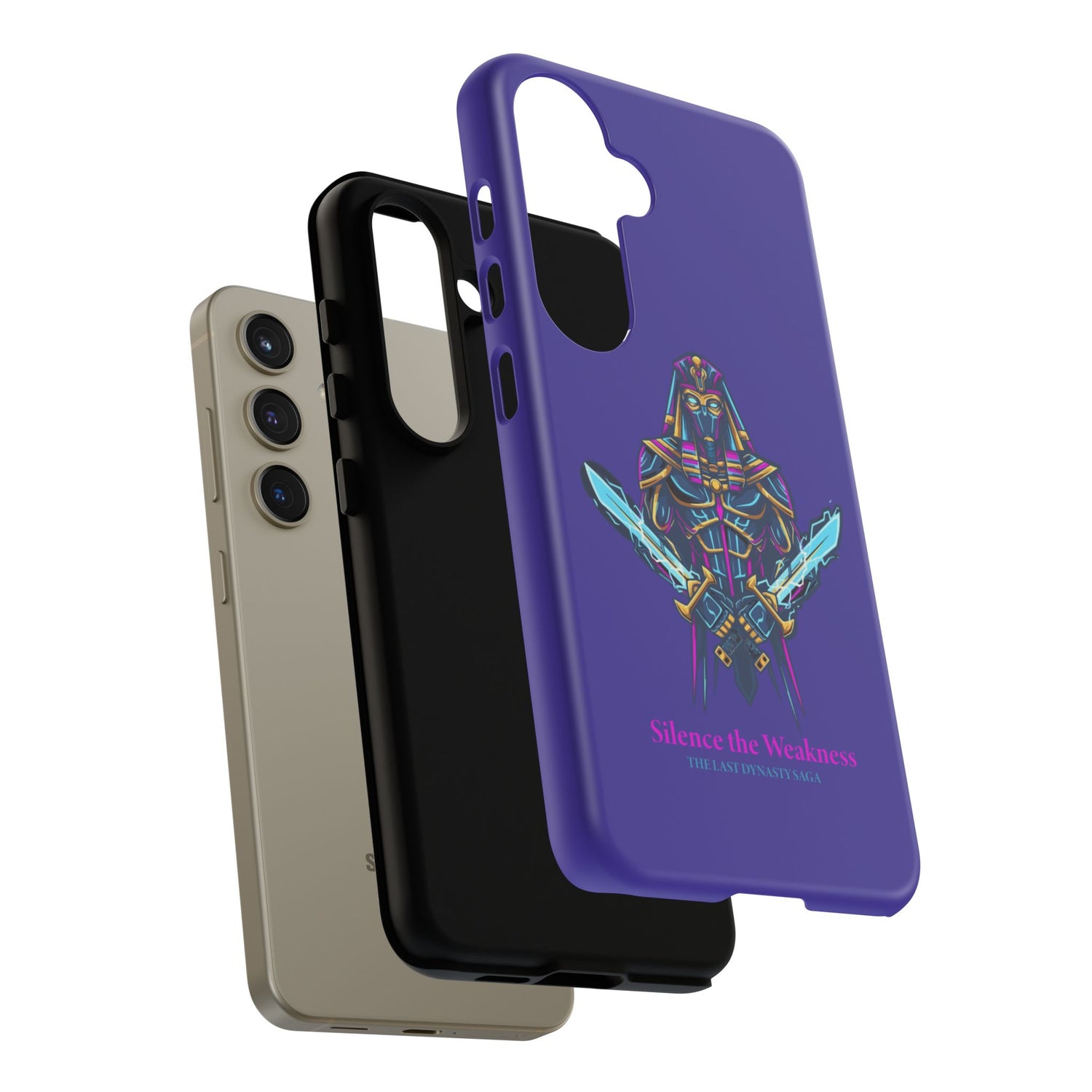 Phone Case — Neon Pharaoh Dual Swords "Silence the Weakness"