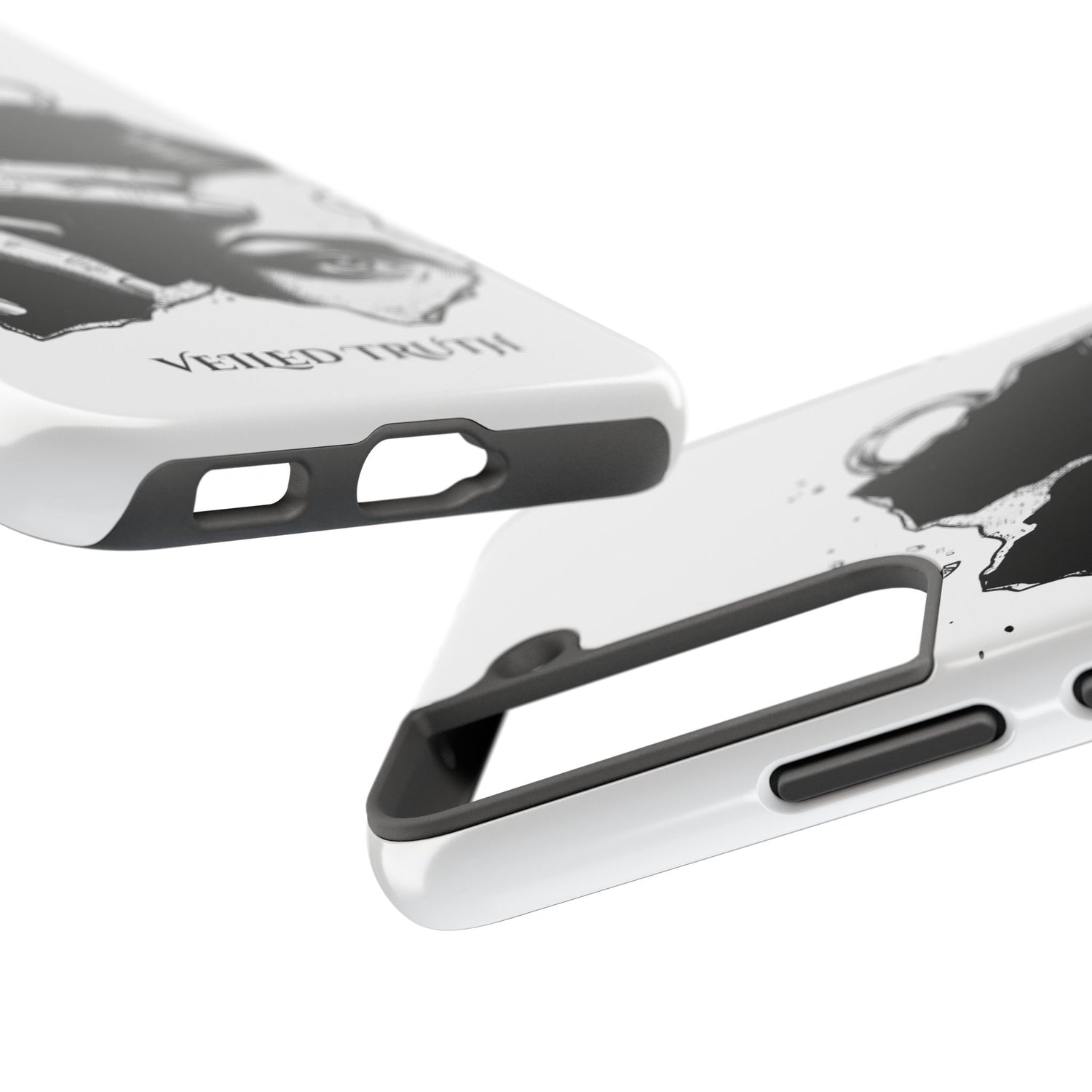 Tough Phone Case — Veiled Truth Black &amp; White Mystic Illustration