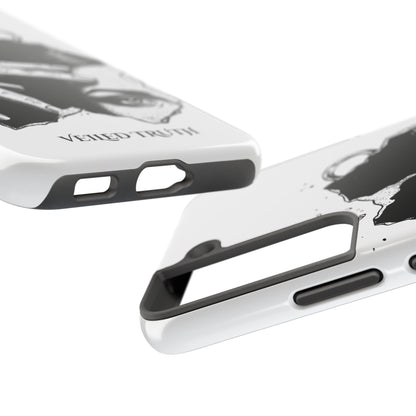 Tough Phone Case — Veiled Truth Black &amp; White Mystic Illustration
