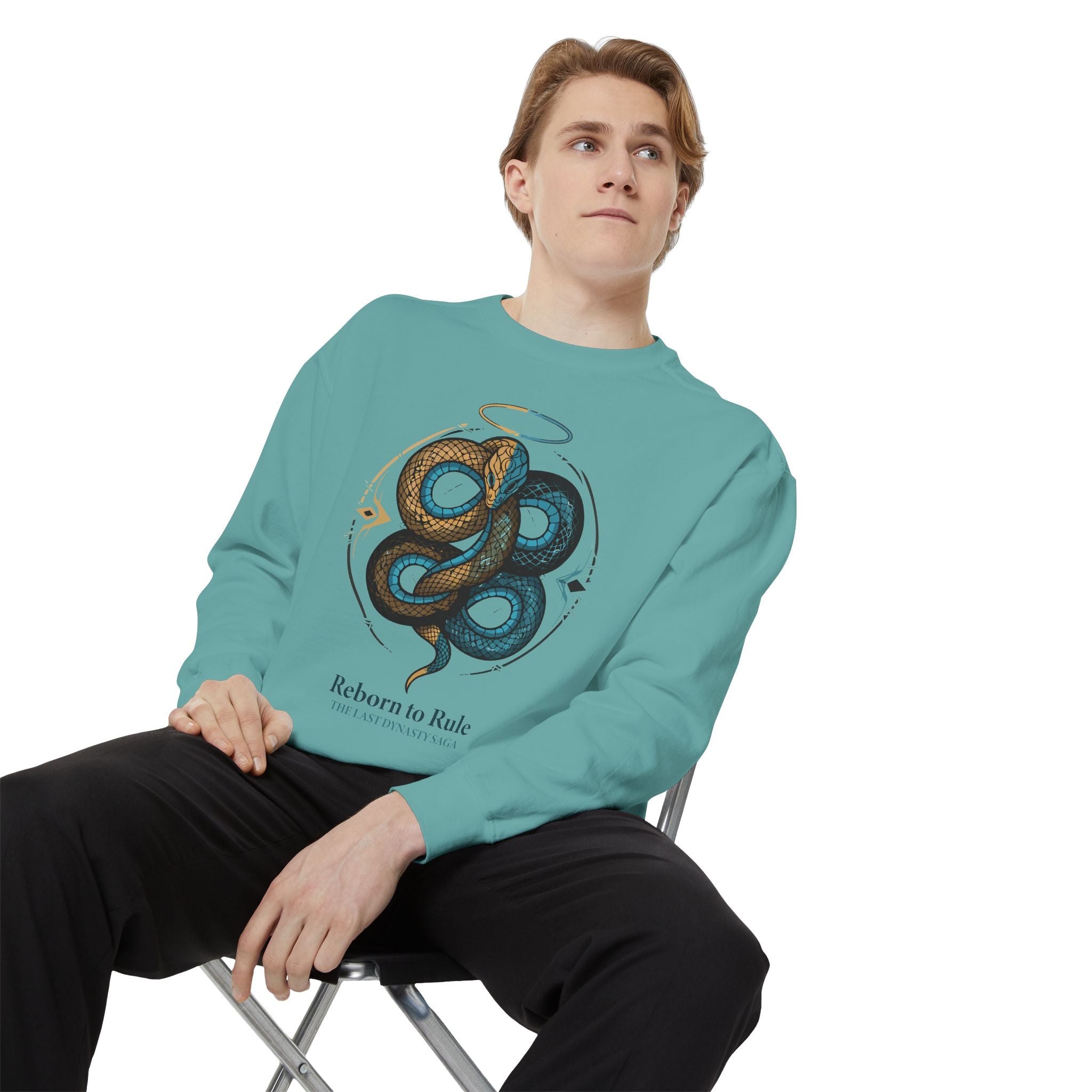 Snake Emblem Sweatshirt — "Reborn to Rule" Graphic Crewneck