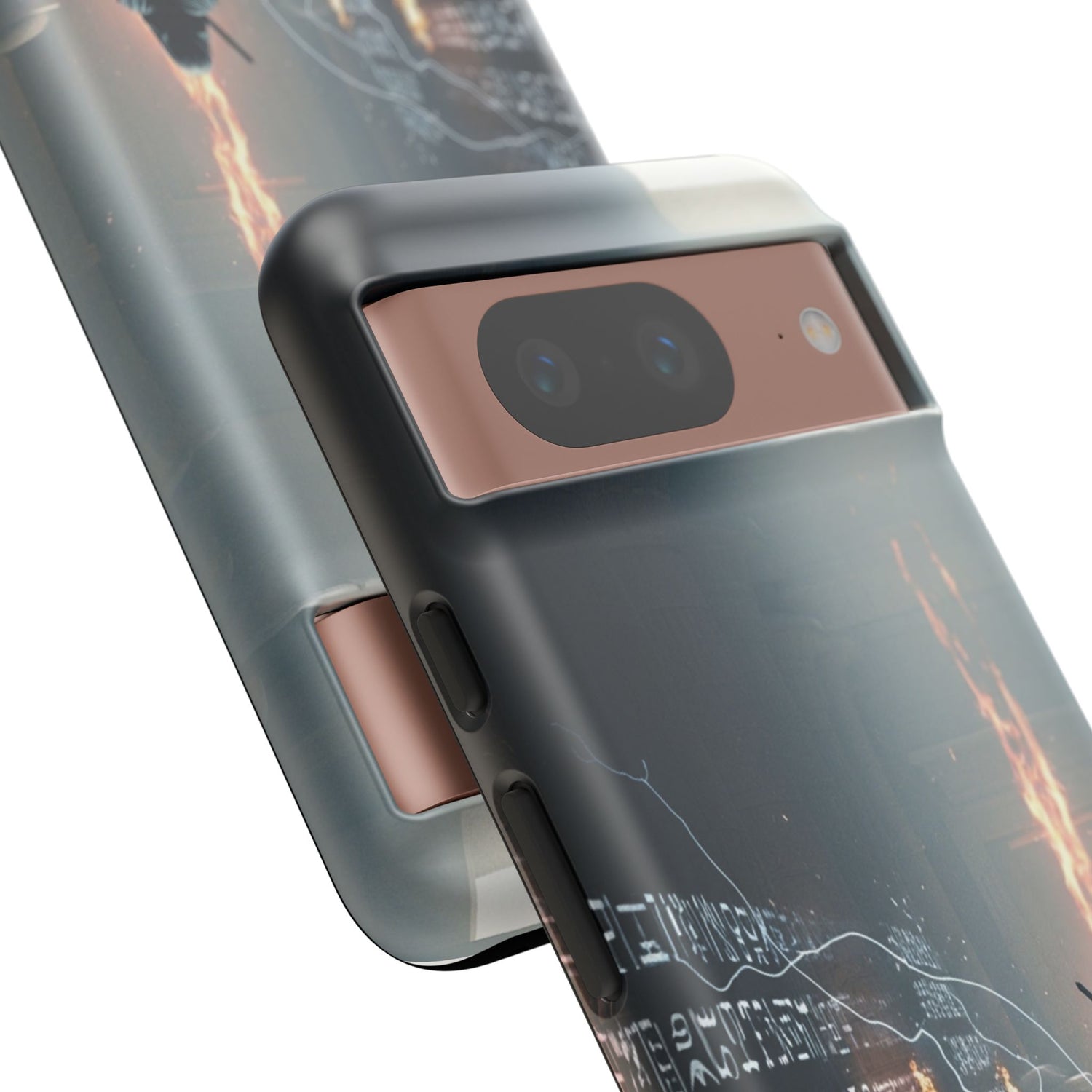 Phone Case - Cybermage Silhouette with Lightning Spell