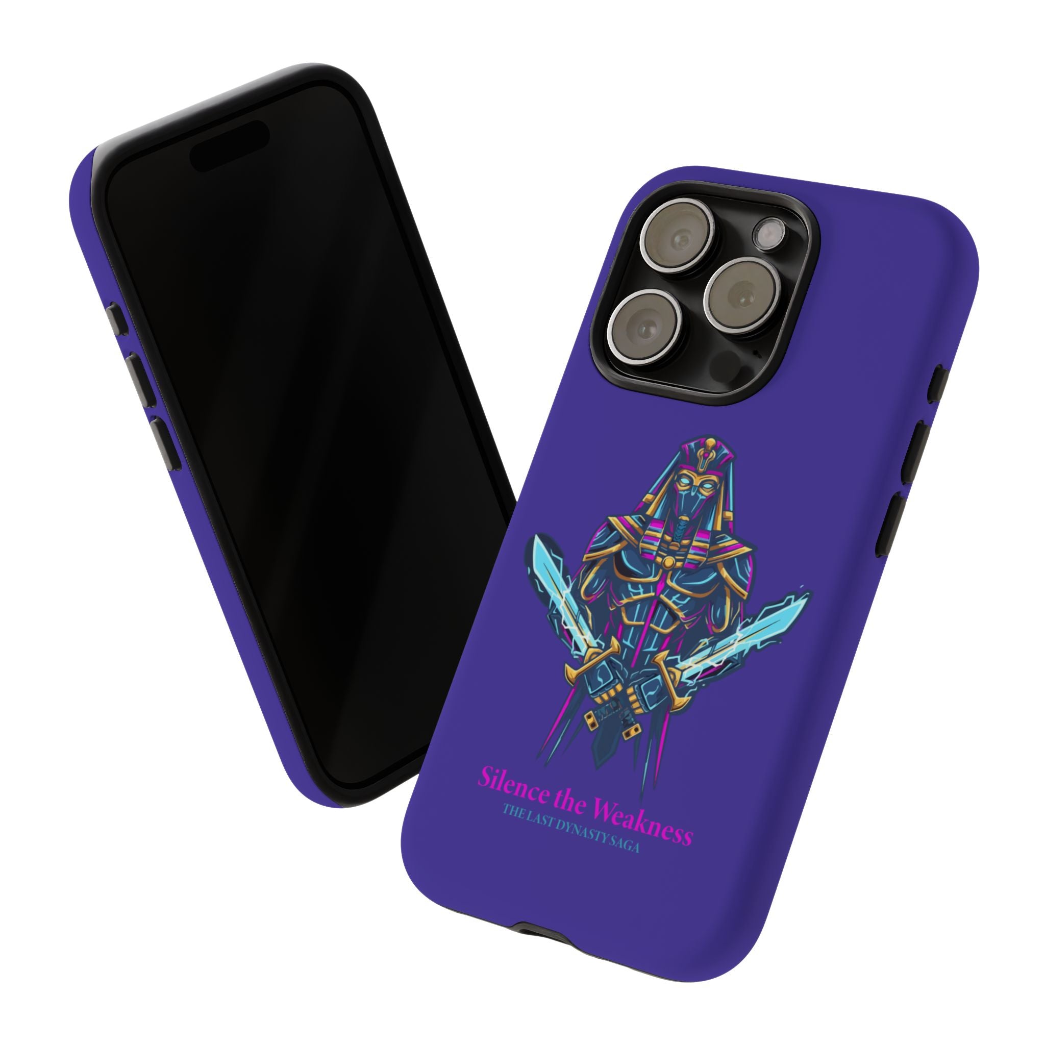 Phone Case — Neon Pharaoh Dual Swords "Silence the Weakness"