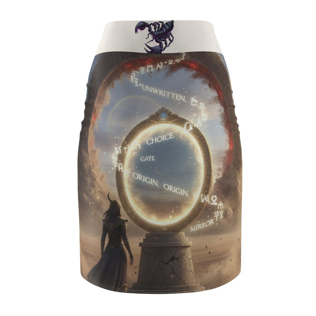 Mystic Portal Pencil Skirt — Fantasy Magic Circle Skirt with &