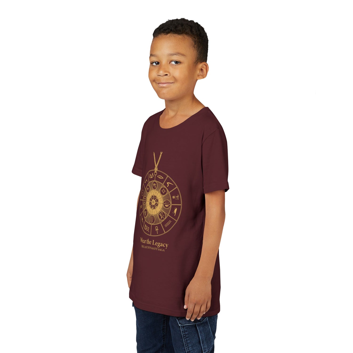 Youth Graphic Tee — THE SAGA Compass &amp; Abstract Hero&