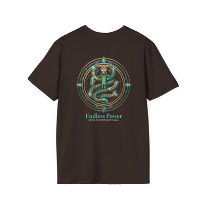 Egyptian Pharaoh Chest &amp; Serpent Back T-Shirt — "This Is Your Awakening / Endless Power"