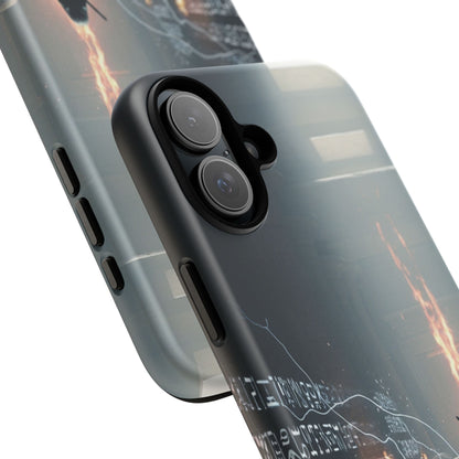 Phone Case - Cybermage Silhouette with Lightning Spell