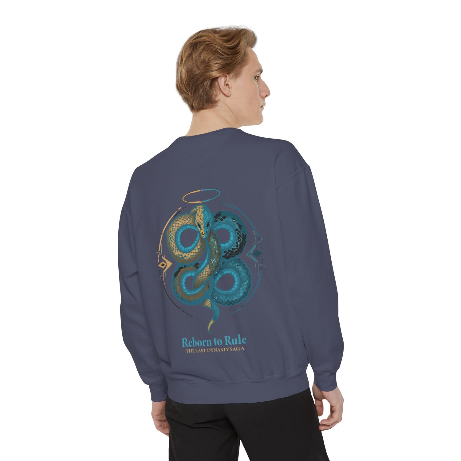 Snake Emblem Sweatshirt — "Reborn to Rule" Graphic Crewneck