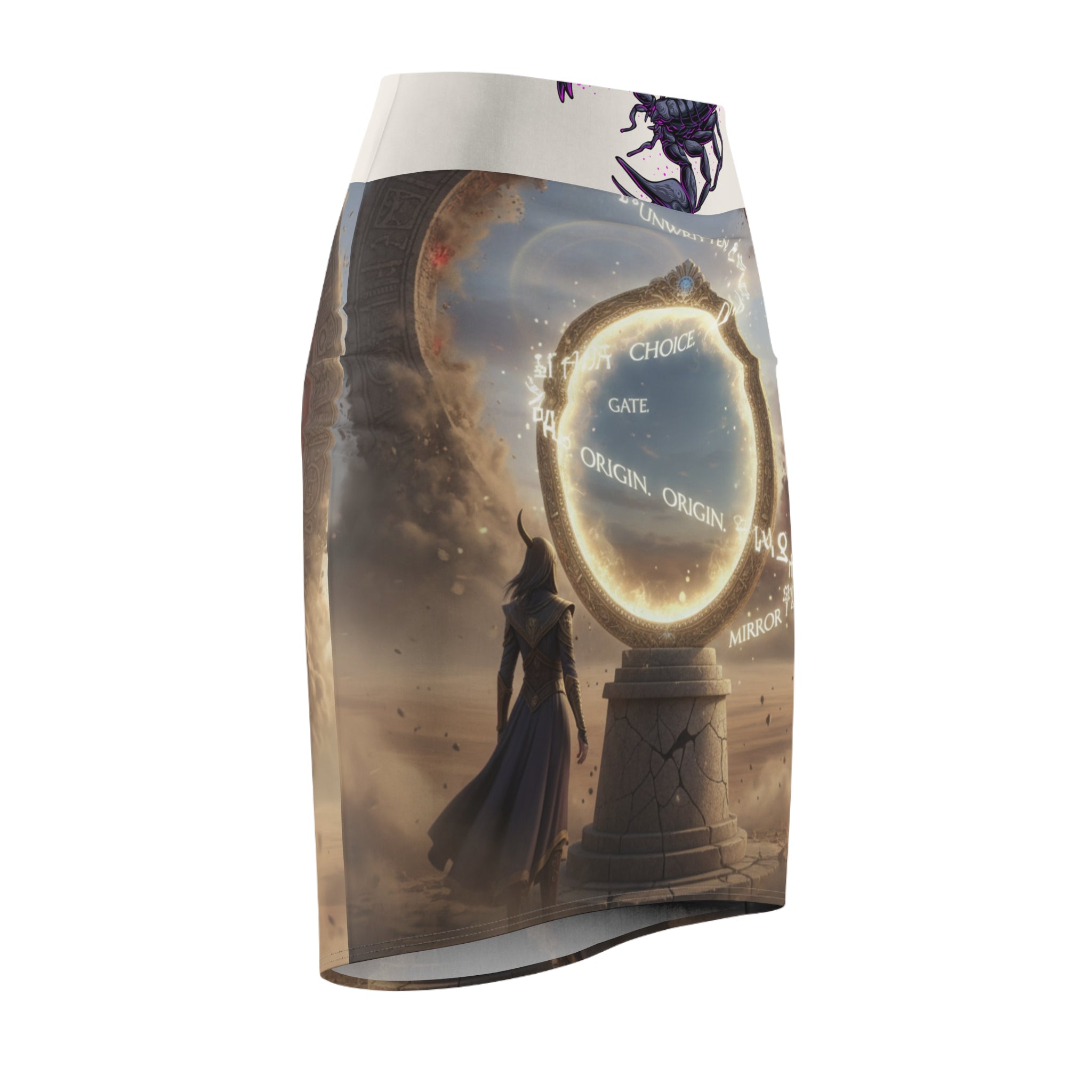 Mystic Portal Pencil Skirt — Fantasy Magic Circle Skirt with &
