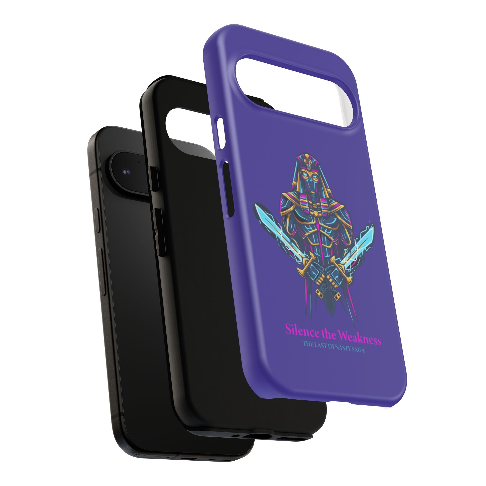 Phone Case — Neon Pharaoh Dual Swords "Silence the Weakness"