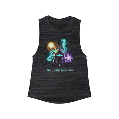 Empowered Witch Tank Top — “Rise Without Permission” Mystical Graphic Muscle Tank