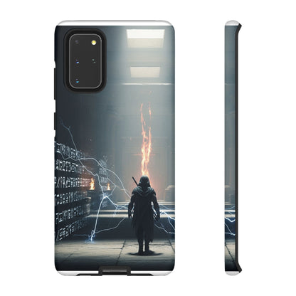 Phone Case - Cybermage Silhouette with Lightning Spell