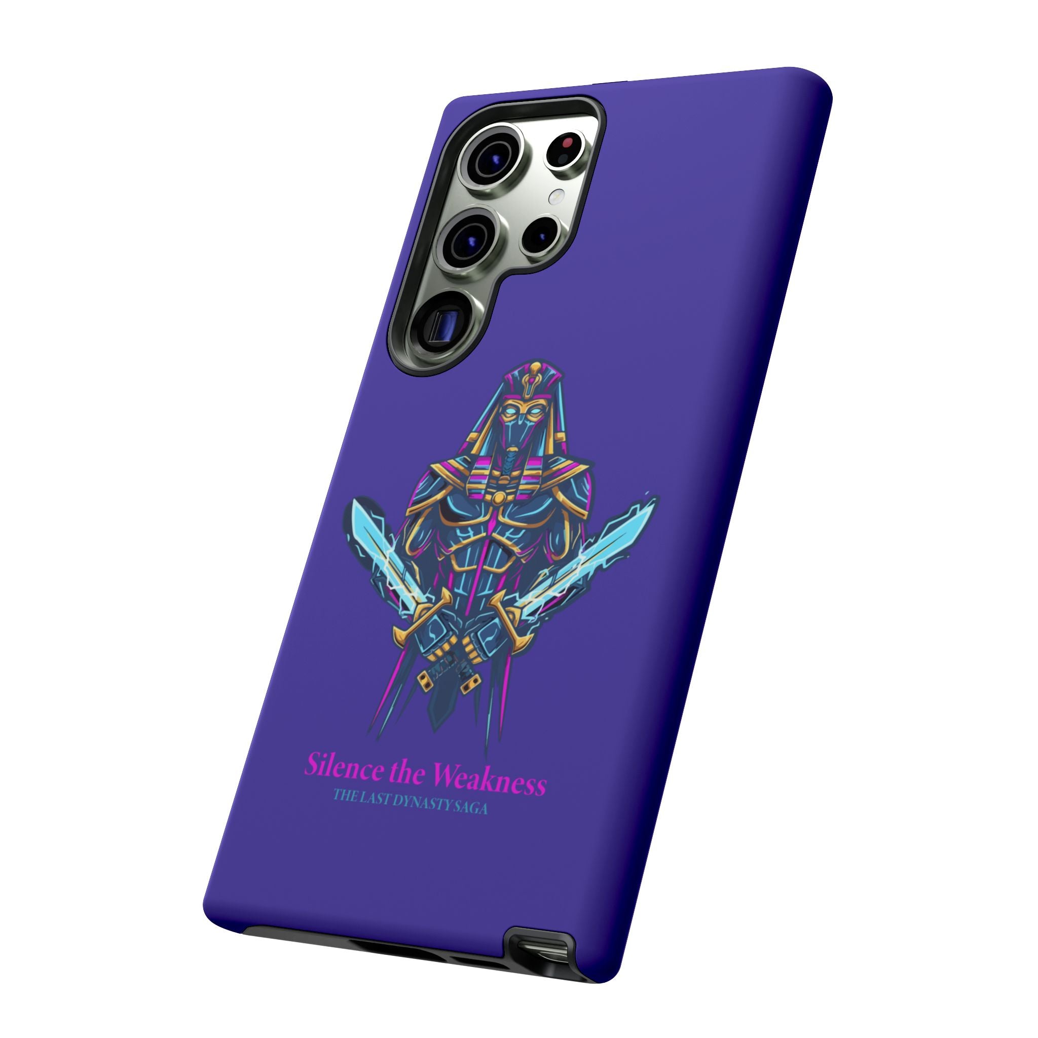 Phone Case — Neon Pharaoh Dual Swords "Silence the Weakness"