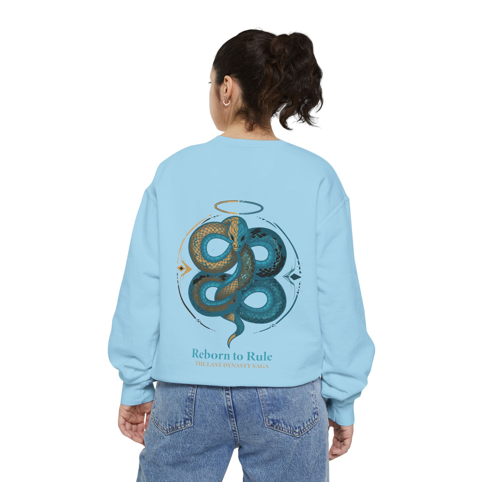 Snake Emblem Sweatshirt — "Reborn to Rule" Graphic Crewneck