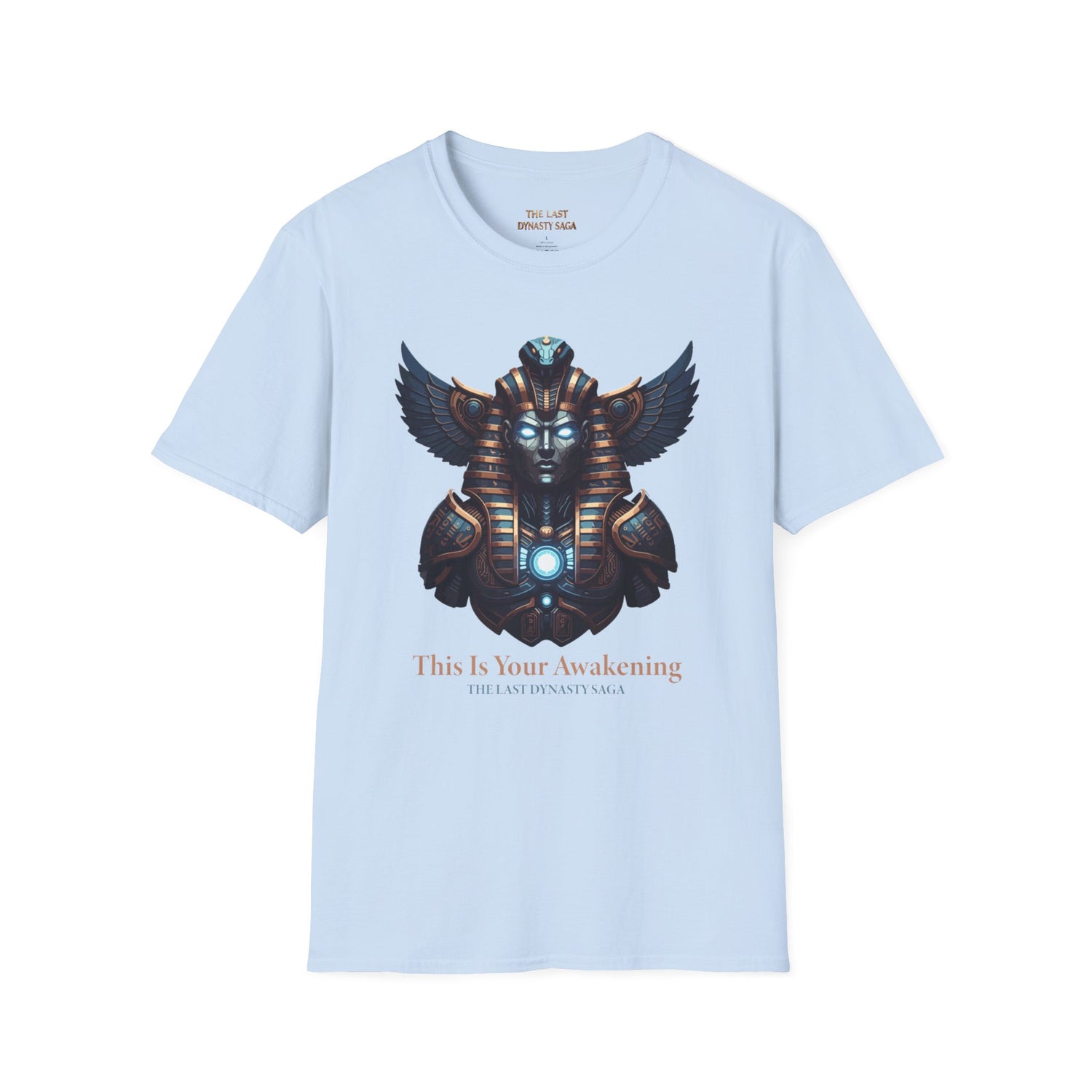 Egyptian Pharaoh Chest &amp; Serpent Back T-Shirt — "This Is Your Awakening / Endless Power"
