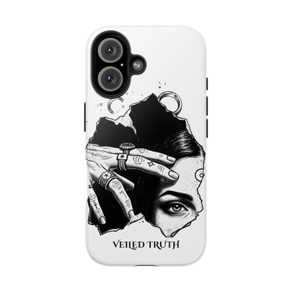 Tough Phone Case — Veiled Truth Black &amp; White Mystic Illustration