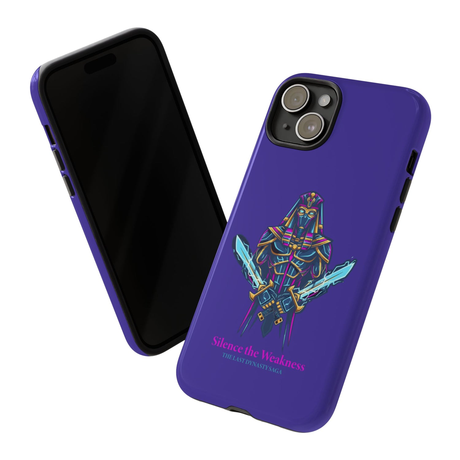Phone Case — Neon Pharaoh Dual Swords "Silence the Weakness"