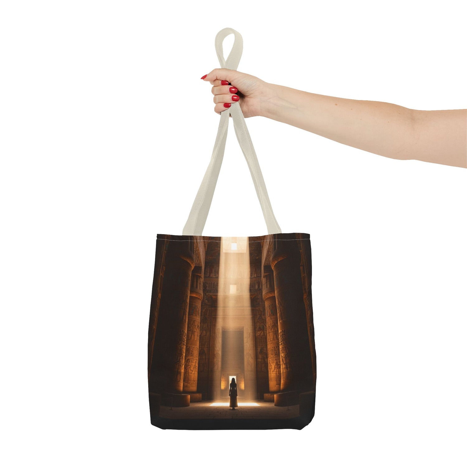 Mystic Temple Tote Bag — Ancient Light &amp; Symbolic Wheel AOP Tote