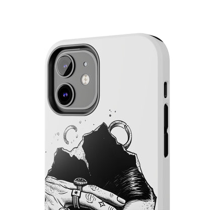 Tough Phone Case — Veiled Truth Black &amp; White Mystic Illustration