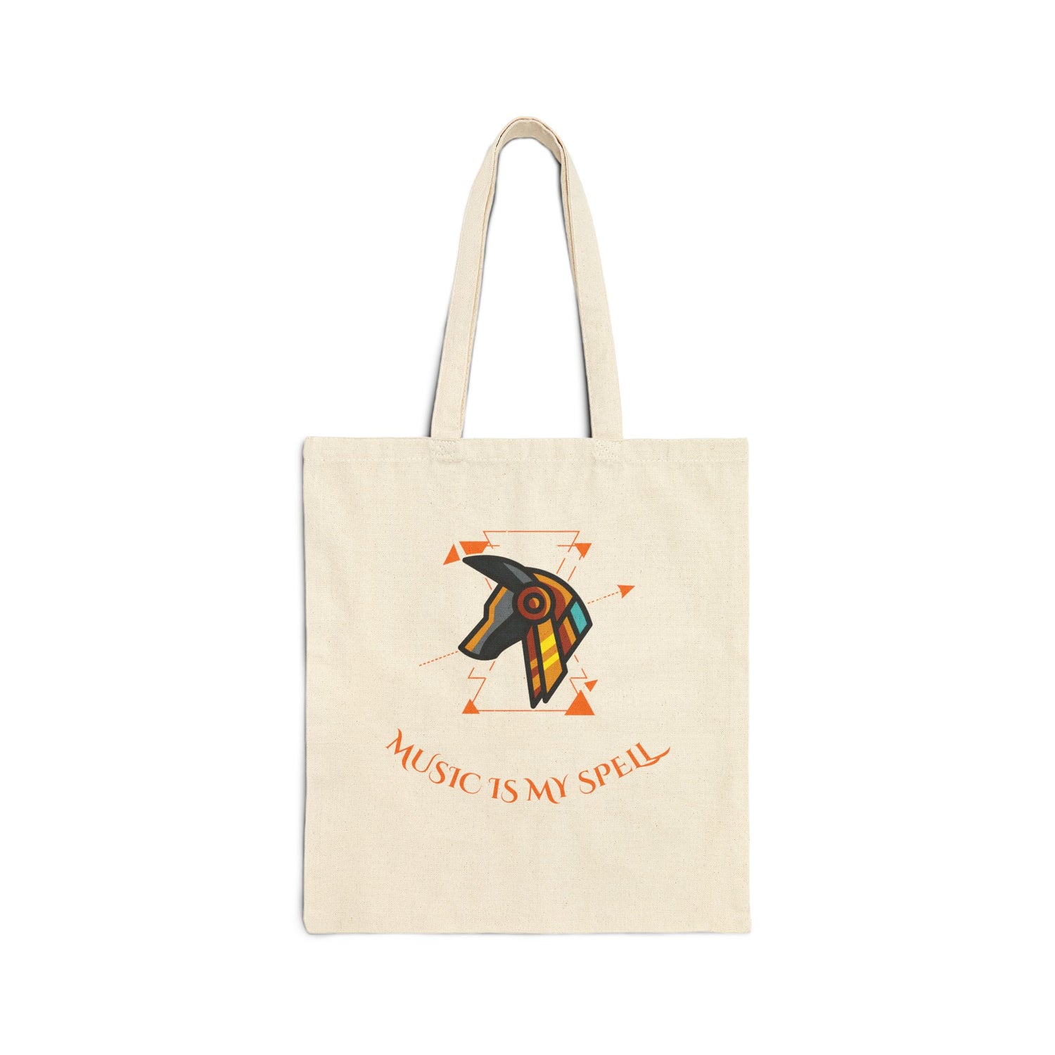Canvas Tote Bag — Geometric Musical Horse &amp; Intricate Mandala Horse Art