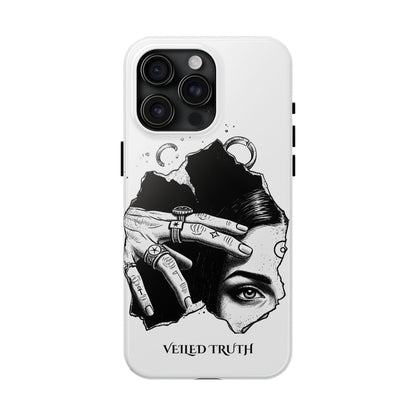 Tough Phone Case — Veiled Truth Black &amp; White Mystic Illustration
