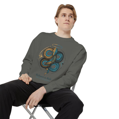 Snake Emblem Sweatshirt — "Reborn to Rule" Graphic Crewneck