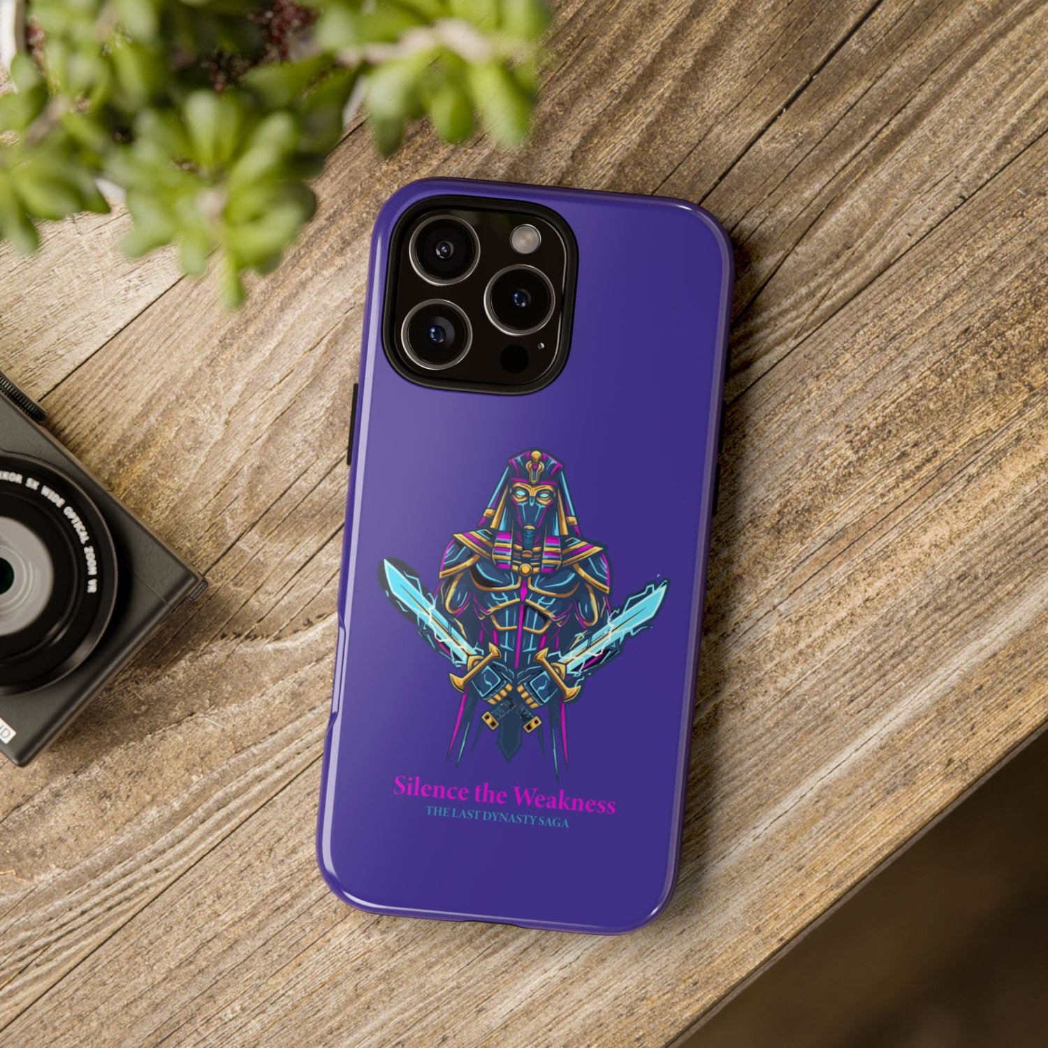 Phone Case — Neon Pharaoh Dual Swords "Silence the Weakness"