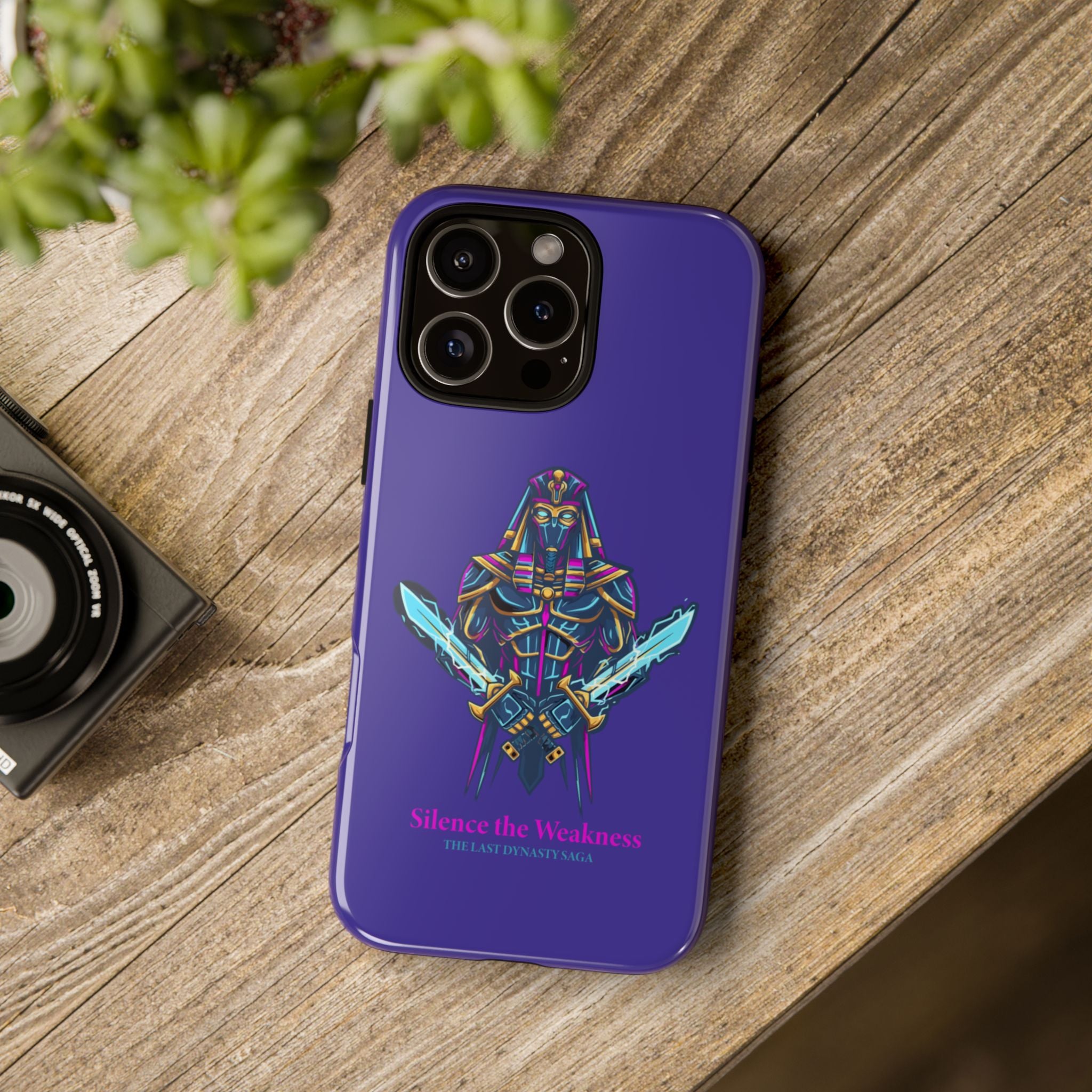 Phone Case — Neon Pharaoh Dual Swords "Silence the Weakness"