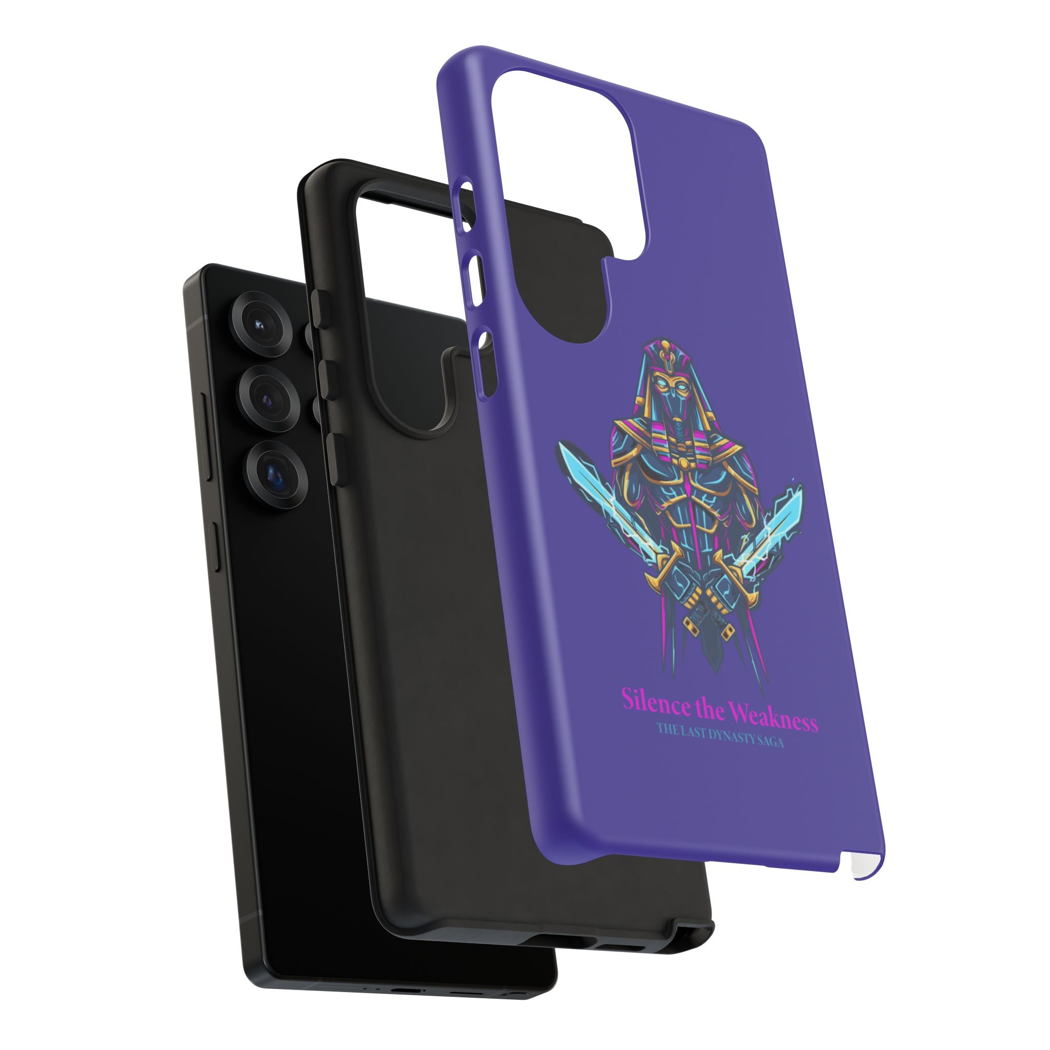 Phone Case — Neon Pharaoh Dual Swords "Silence the Weakness"