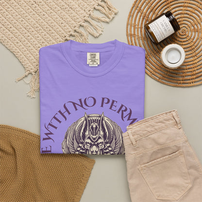 Rise With No Permission T-Shirt — Anubis Helmet Graphic Tee (“Your Song Is Your Spell”)