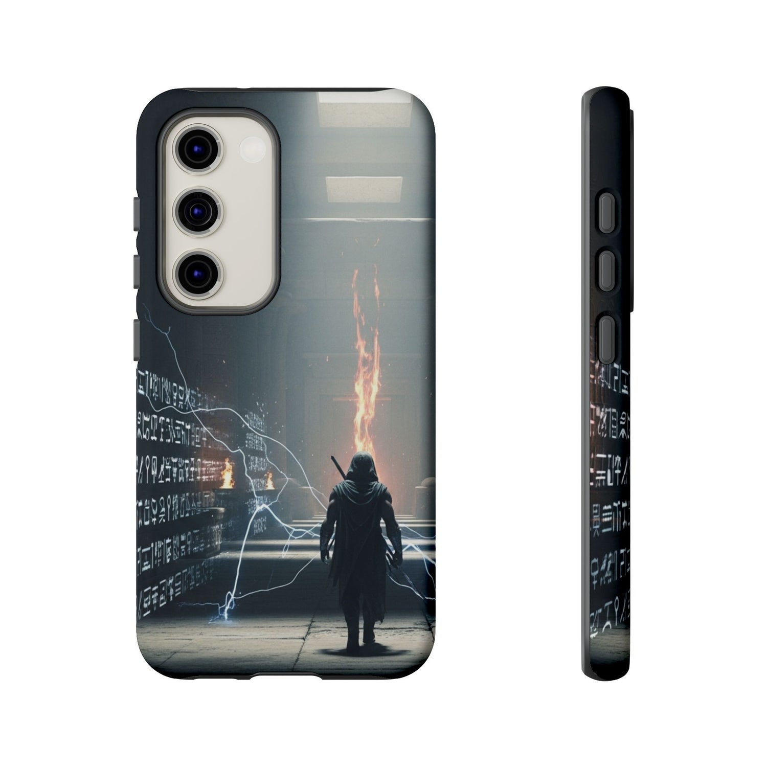 Phone Case - Cybermage Silhouette with Lightning Spell