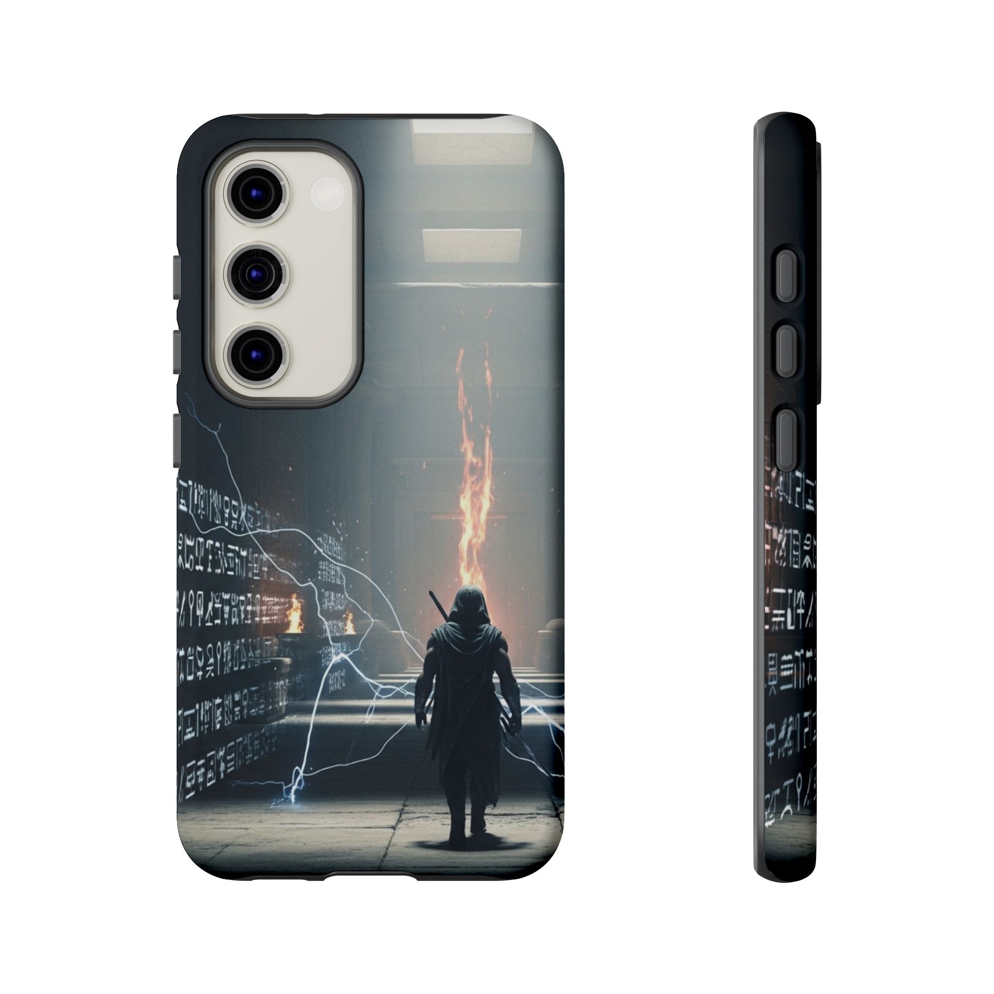 Phone Case - Cybermage Silhouette with Lightning Spell