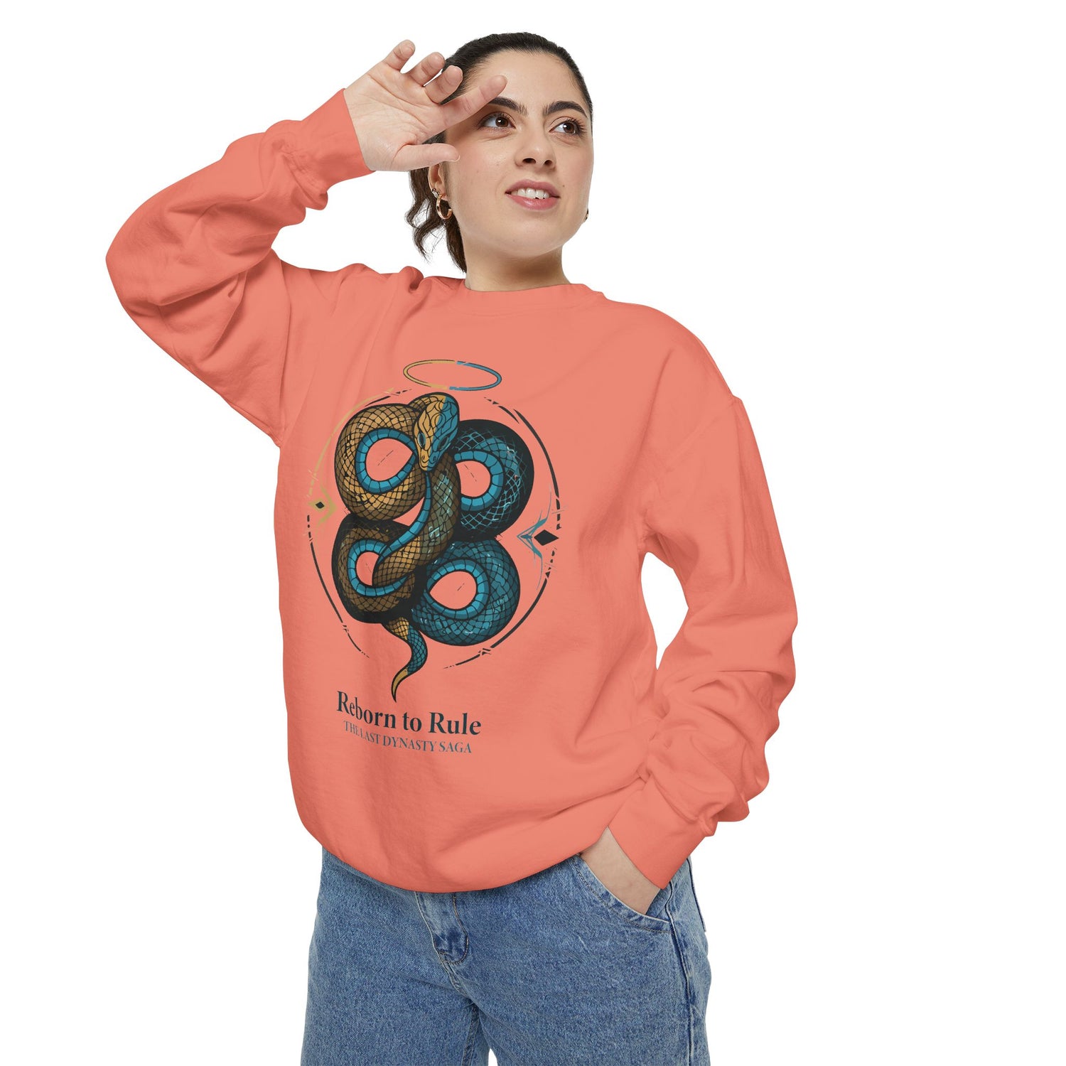 Snake Emblem Sweatshirt — "Reborn to Rule" Graphic Crewneck