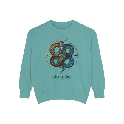 Snake Emblem Sweatshirt — "Reborn to Rule" Graphic Crewneck
