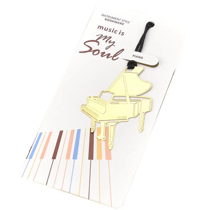 Musical Instrument Metal Bookmark - Organ Harp 