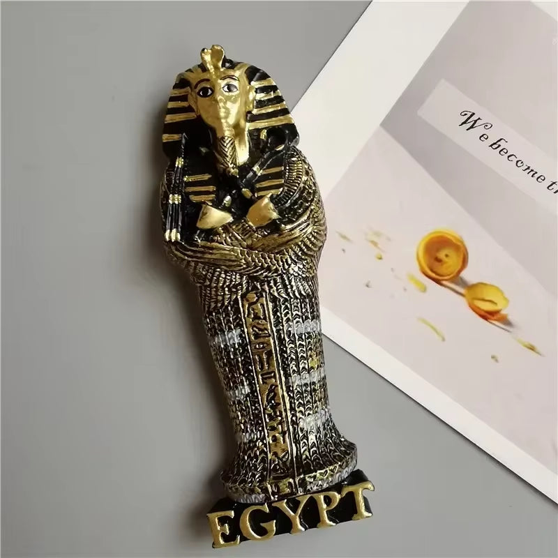 Egyptian Pharaoh &amp; Anubis Fridge Magnet Resin Souvenir Decorative Accent