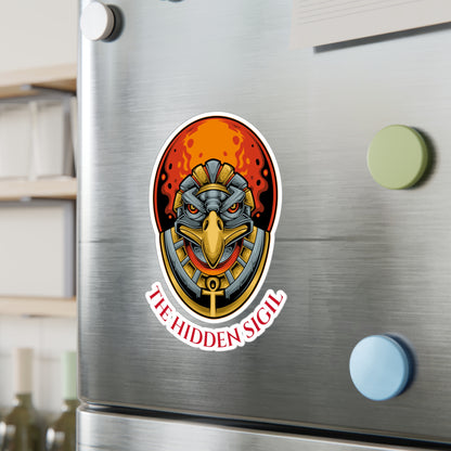 Egyptian Falcon Emblem Sticker — "The Hidden Sigil" Kiss-Cut Vinyl Decal