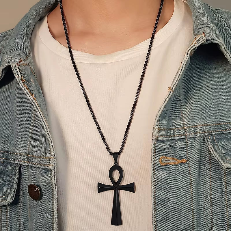 Black Ankh Pendant Symbol of Life – Stainless Steel
