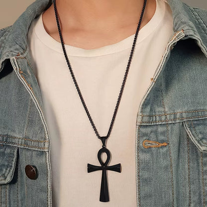 Black Ankh Pendant Symbol of Life – Stainless Steel