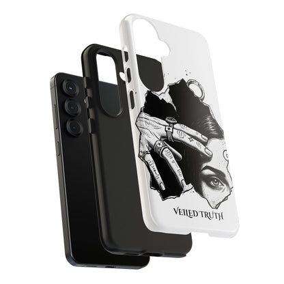 Tough Phone Case — Veiled Truth Black &amp; White Mystic Illustration