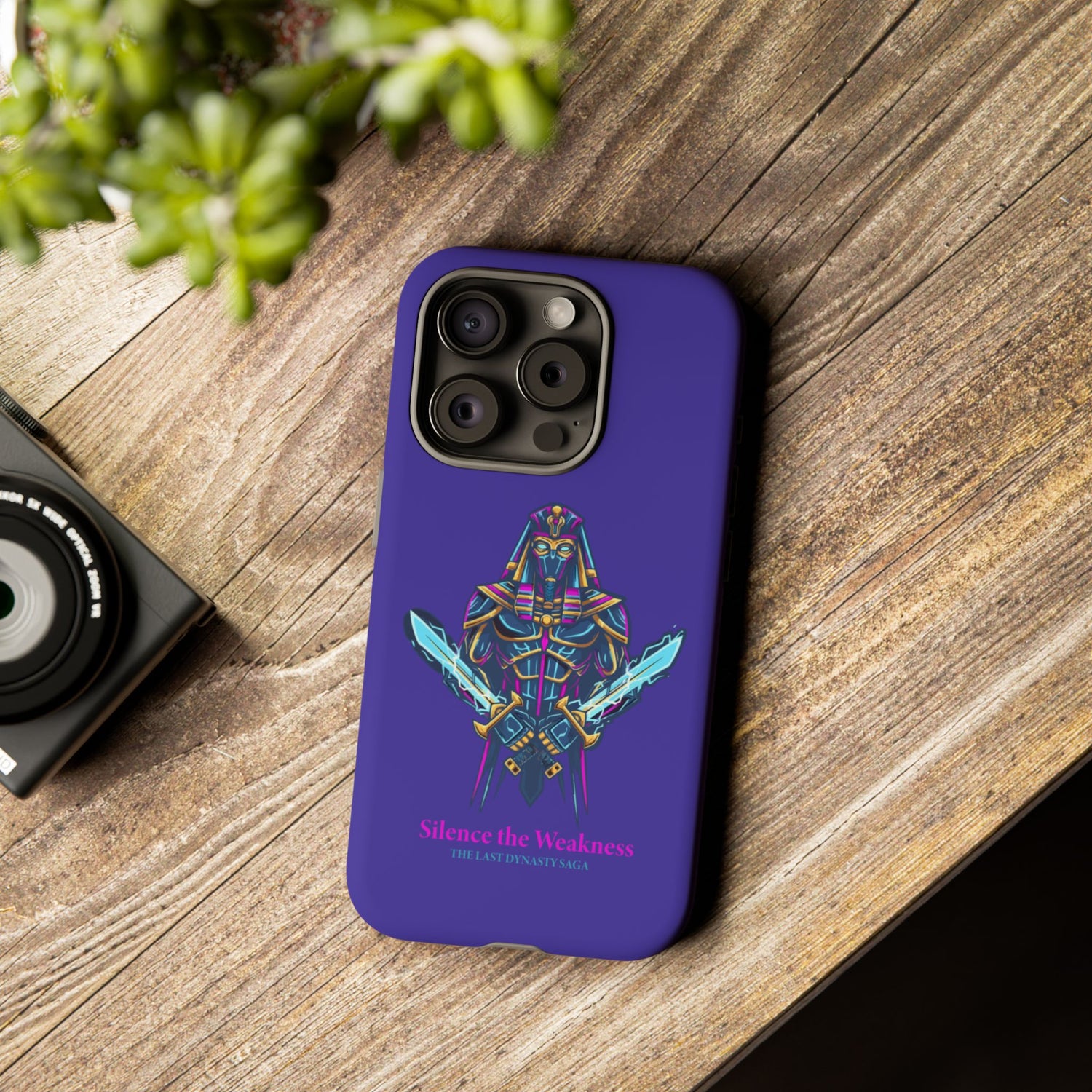Phone Case — Neon Pharaoh Dual Swords "Silence the Weakness"