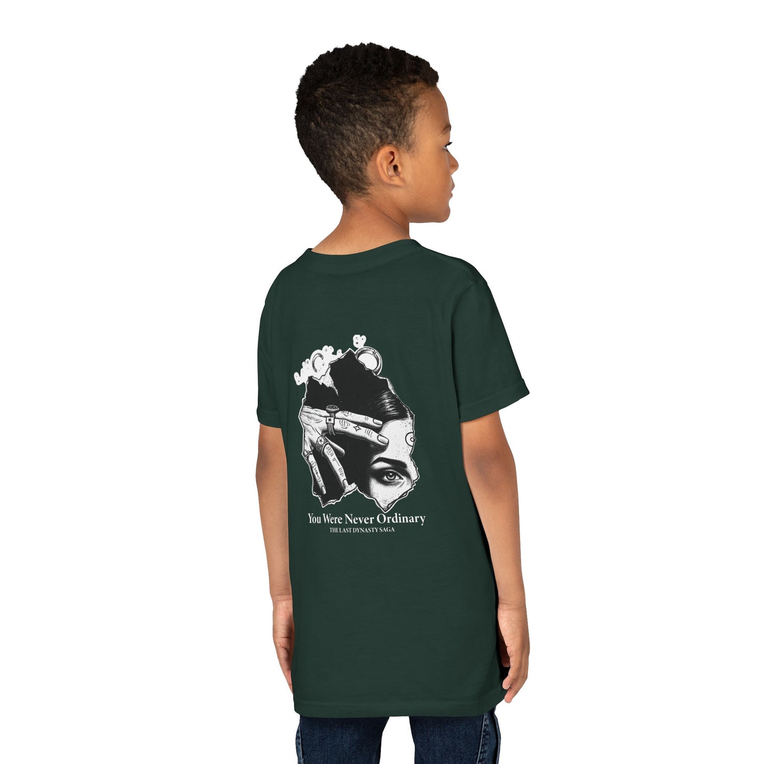 Youth Graphic Tee — THE SAGA Compass &amp; Abstract Hero&