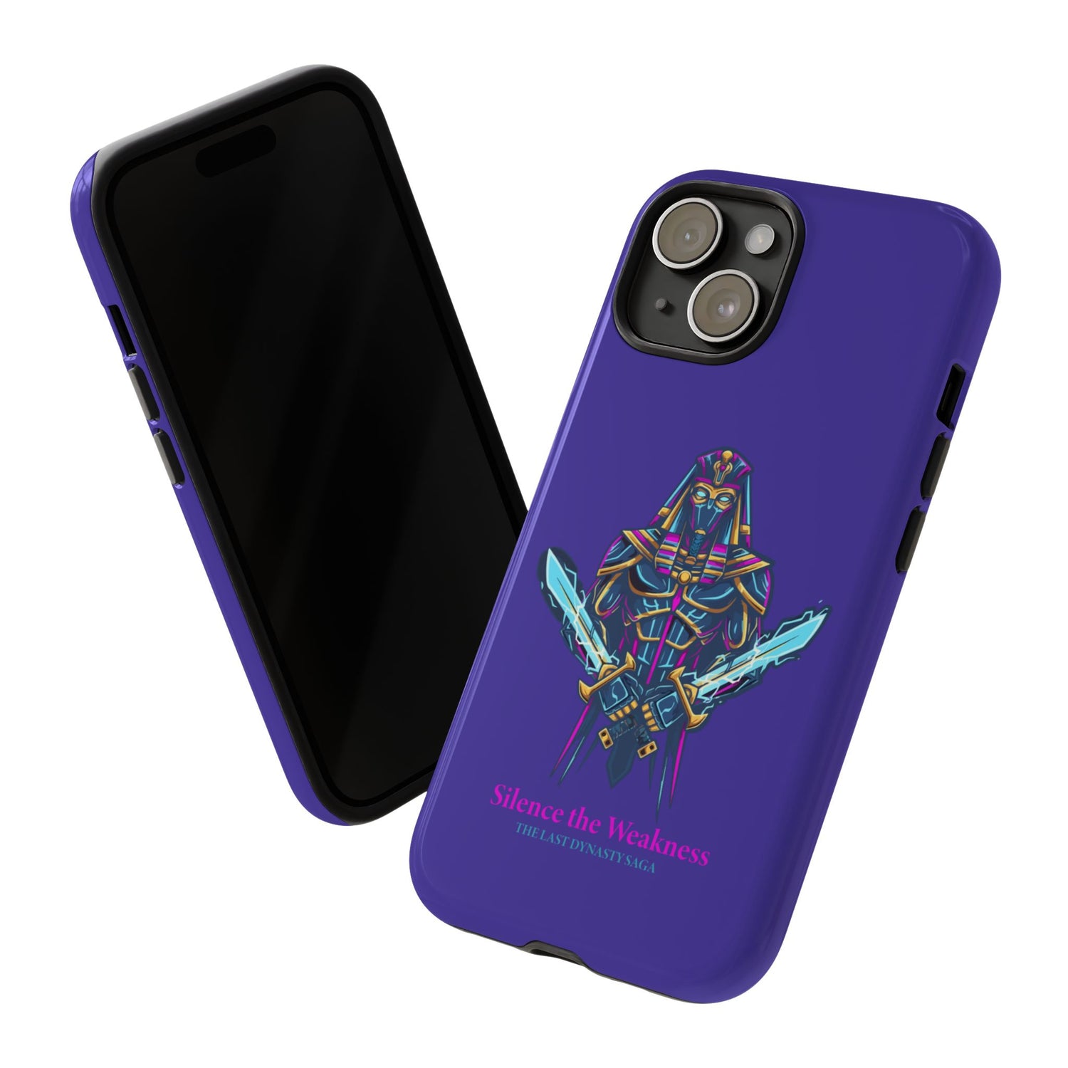 Phone Case — Neon Pharaoh Dual Swords "Silence the Weakness"