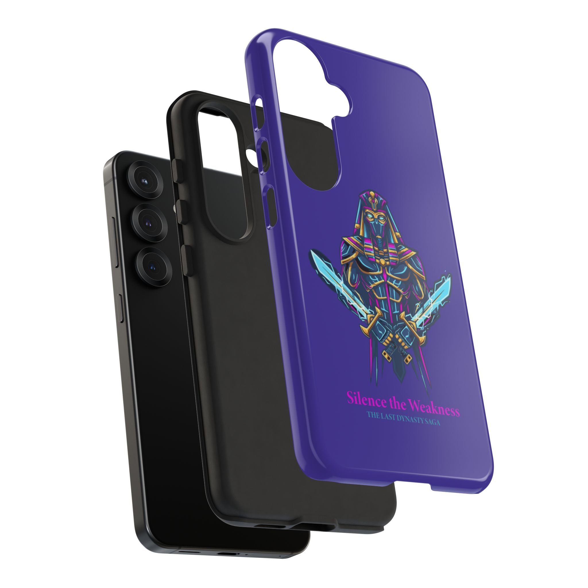 Phone Case — Neon Pharaoh Dual Swords "Silence the Weakness"