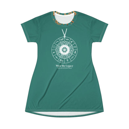 The Saga Compass T-Shirt Dress — "Wear the Legacy" Graphic