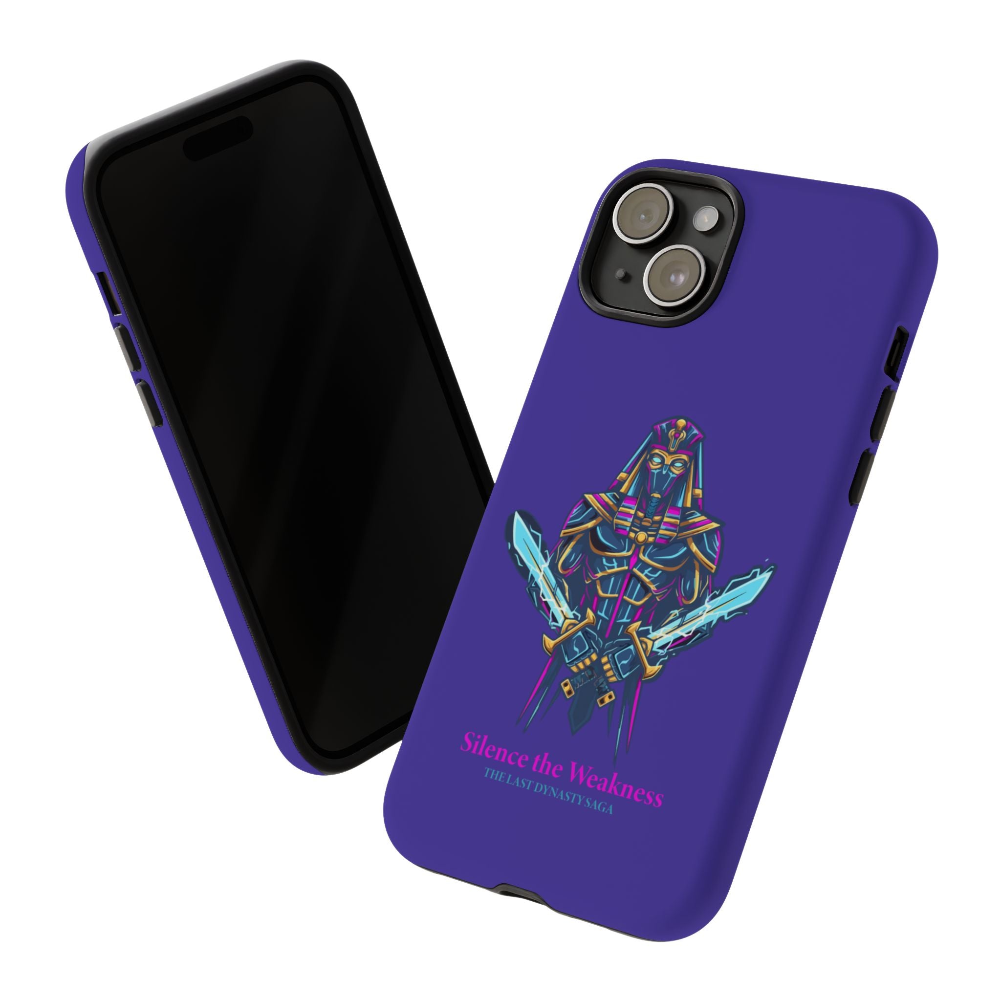 Phone Case — Neon Pharaoh Dual Swords "Silence the Weakness"