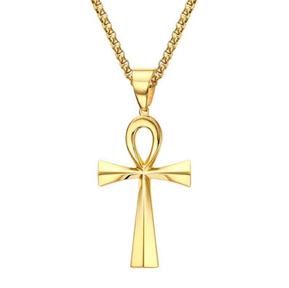 Ankh Jewelry Set Pendant &amp; Cuff – 316L Stainless Steel