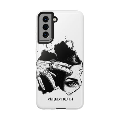 Tough Phone Case — Veiled Truth Black &amp; White Mystic Illustration