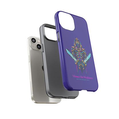 Phone Case — Neon Pharaoh Dual Swords "Silence the Weakness"