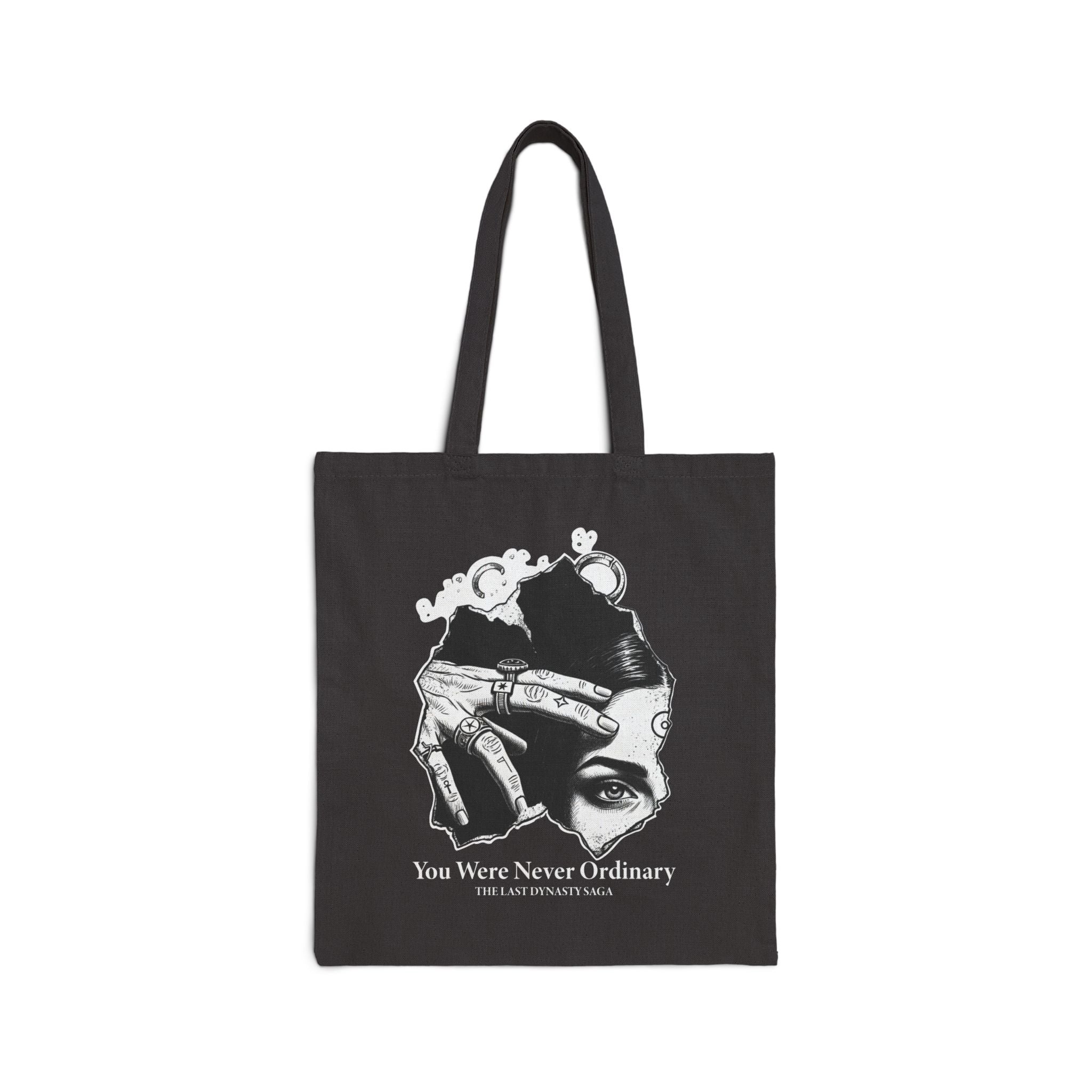 Canvas Tote Bag — Monochrome Surreal Portrait Art Tote