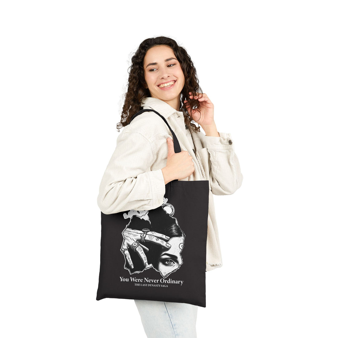 Canvas Tote Bag — Monochrome Surreal Portrait Art Tote